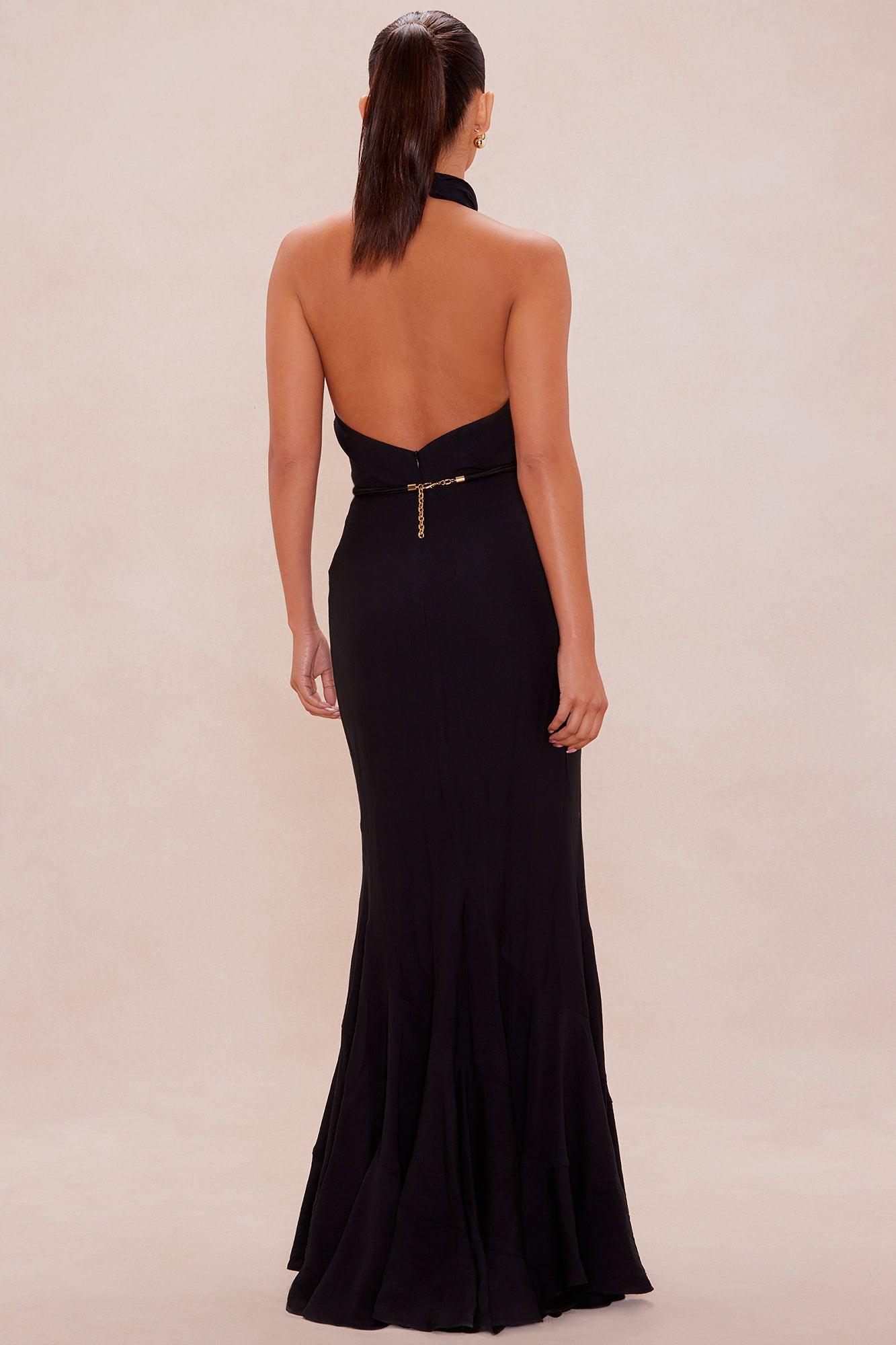 Siena Halter Maxi Dress - Black Female Product Image