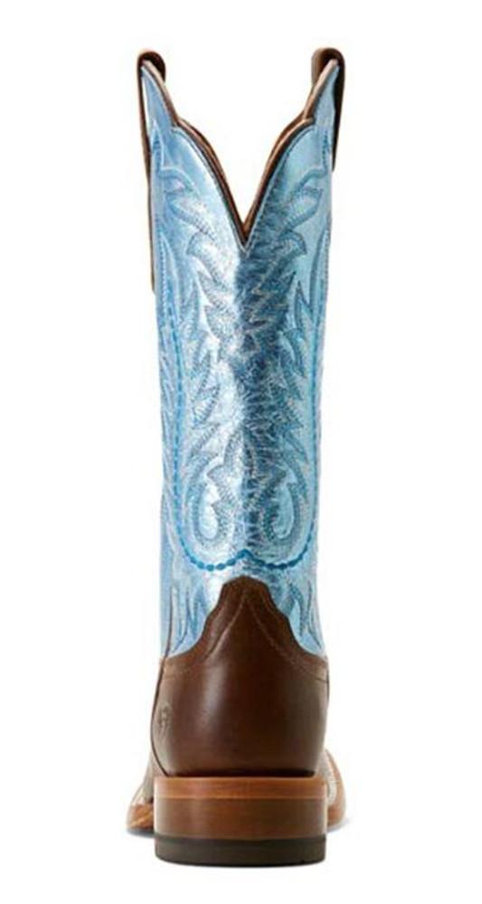 SALE Ariat® Ladies' Frontier Tilly Brown/Metallic Blue Square Toe Boots Product Image