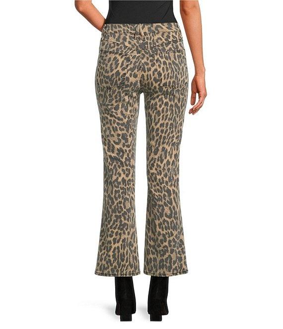 Good American Good Standard Leopard Print High Rise Mini Kick Flare Jeans Product Image