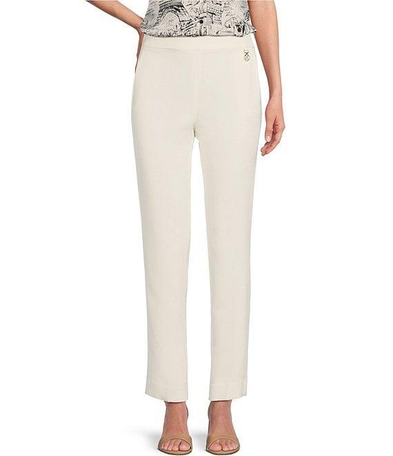 KARL LAGERFELD PARIS Slim Elastic Waistband Flat Front Pant Product Image