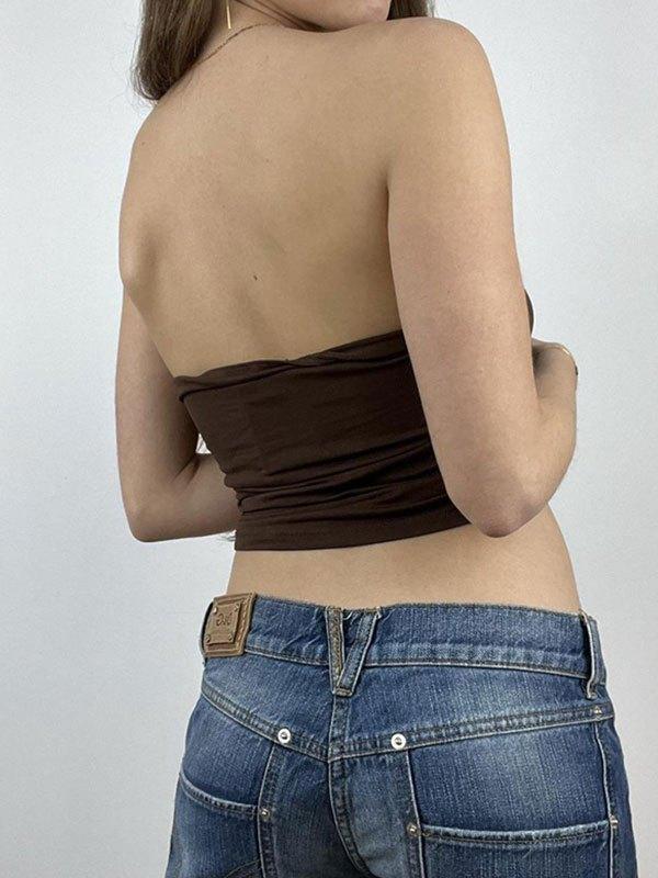 Rhinestone Floral Bandeau Top Product Image