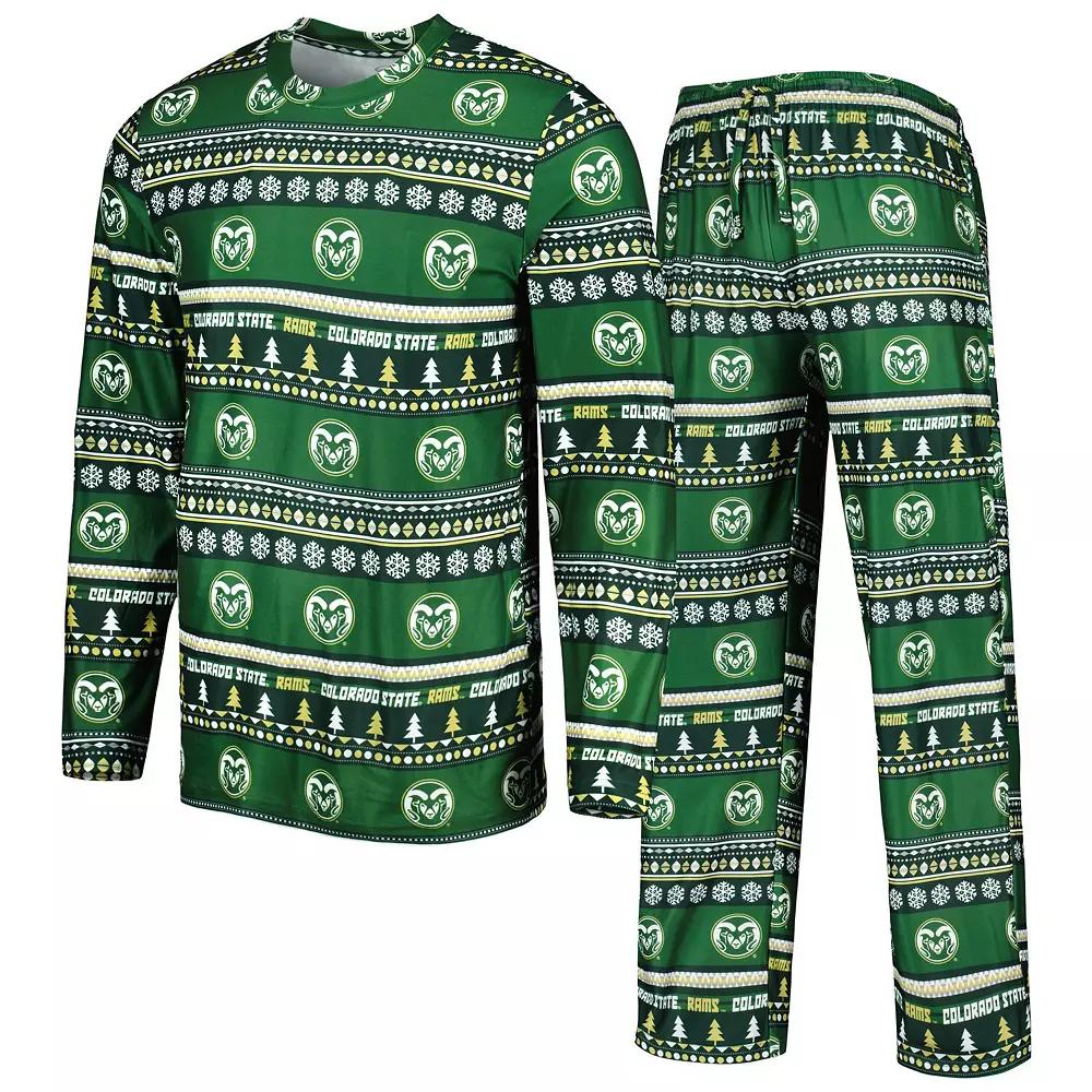 Men's Concepts Sport Green Colorado State Rams Swivel Long Sleeve T-Shirt & Pants Sleep Set,  Product Image