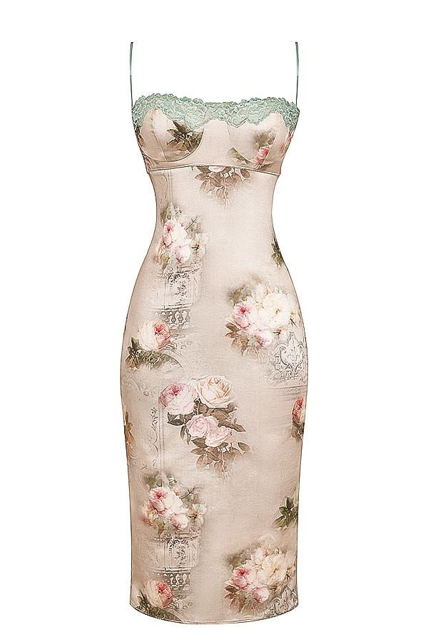Venus  vintage floral midi dress Product Image
