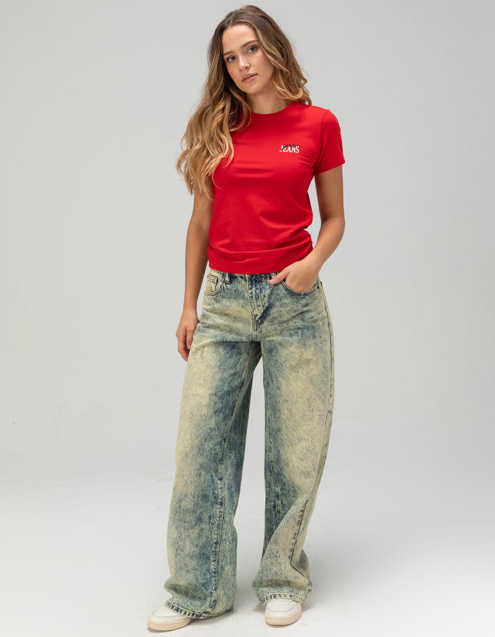 GUESS JEANS Print Womens Slim Fit Tee - RED Product Image