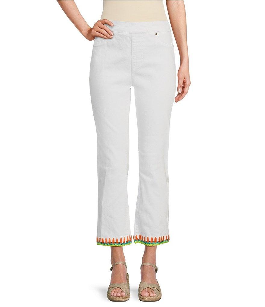 John Mark Pull On Crochet Hem Flare Leg Pants Product Image