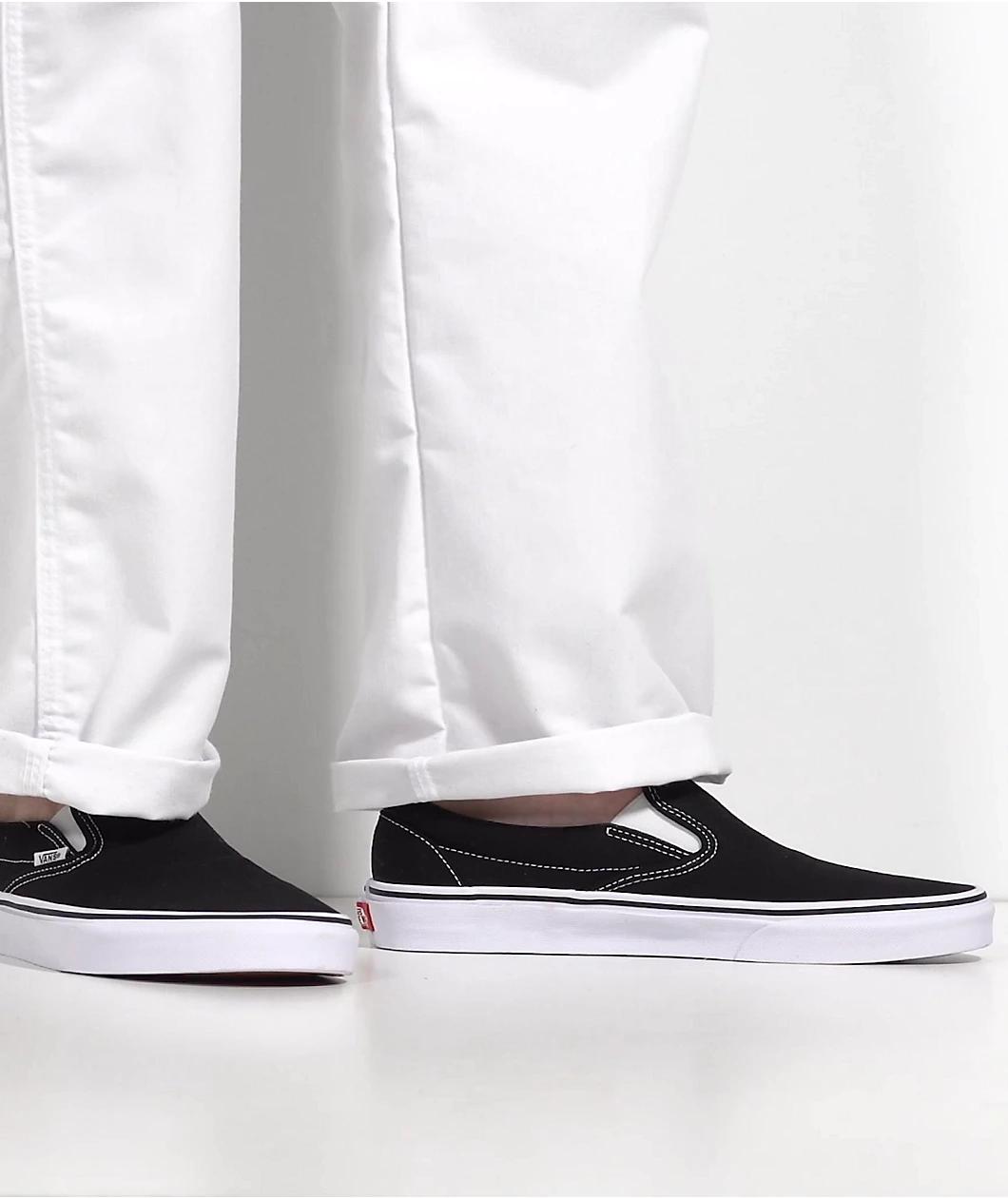 Vans Classic Slip On Black & White Shoes Product Image