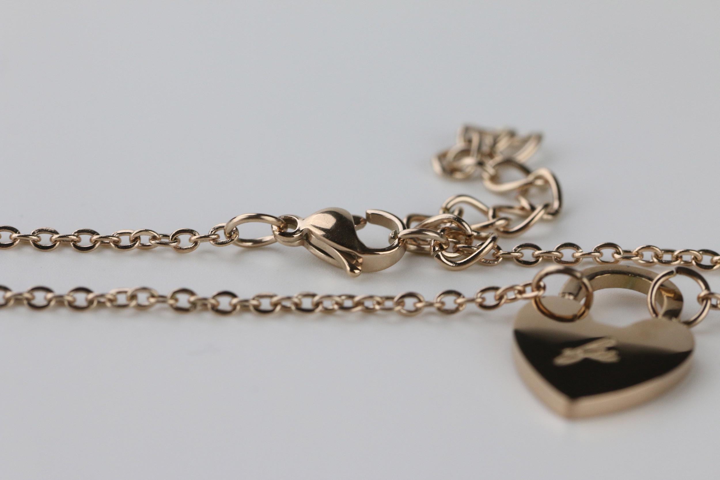 FU Heart Padlock Pendant Necklace Product Image