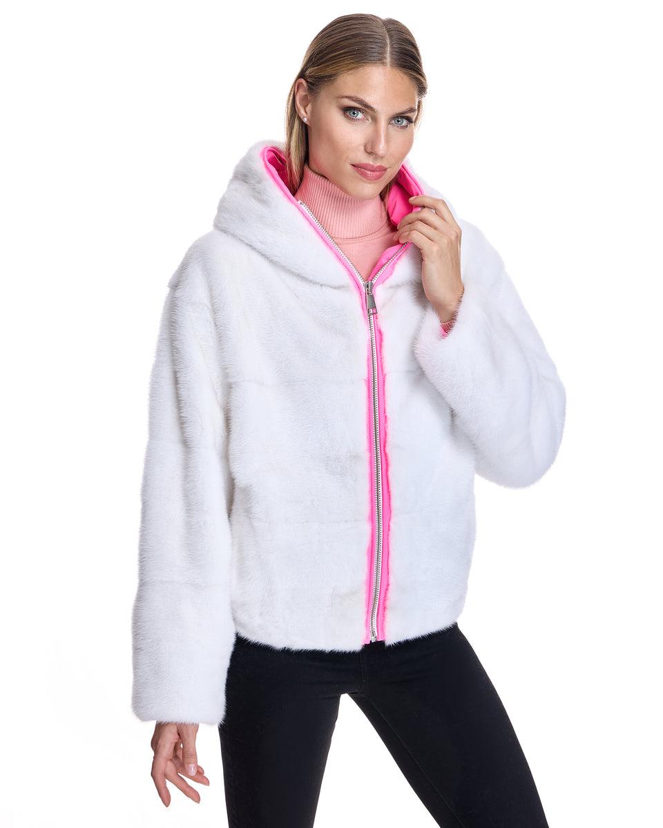 Hooded Mink Jacket Product Image