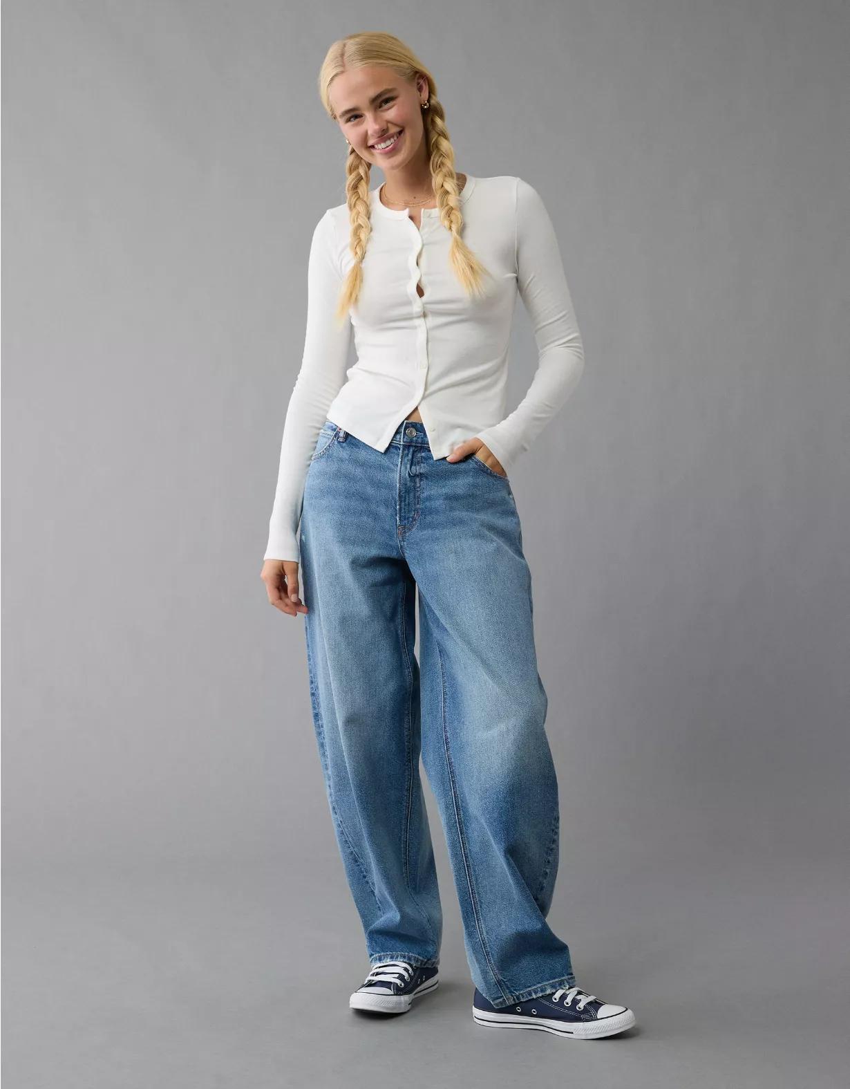 AE Strigid Low-Rise Baggy Barrel Jean Product Image