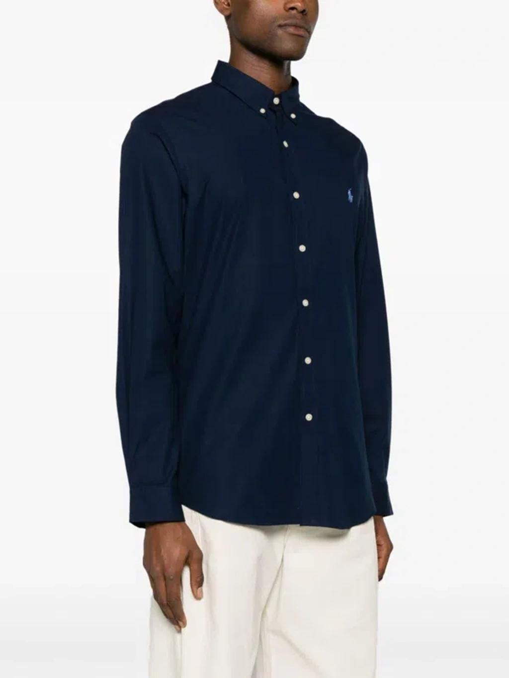POLO RALPH LAUREN Camicia Bd In Popeline Stretch Slim-fit Shirt In Blue Product Image