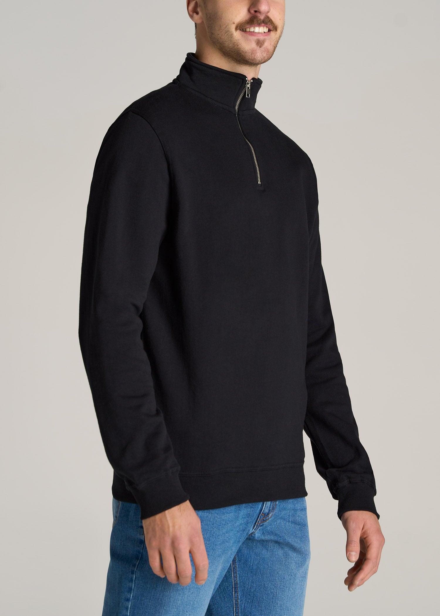 Wearever Fleece Quarter-Zip Tall Men's Sweatshirt in Black Male Product Image