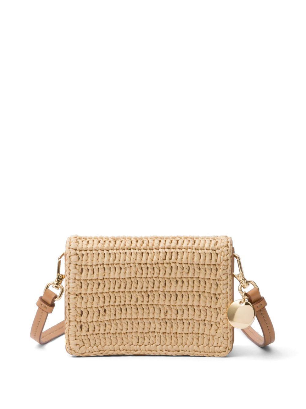 triangle-logo raffia cardholder Product Image