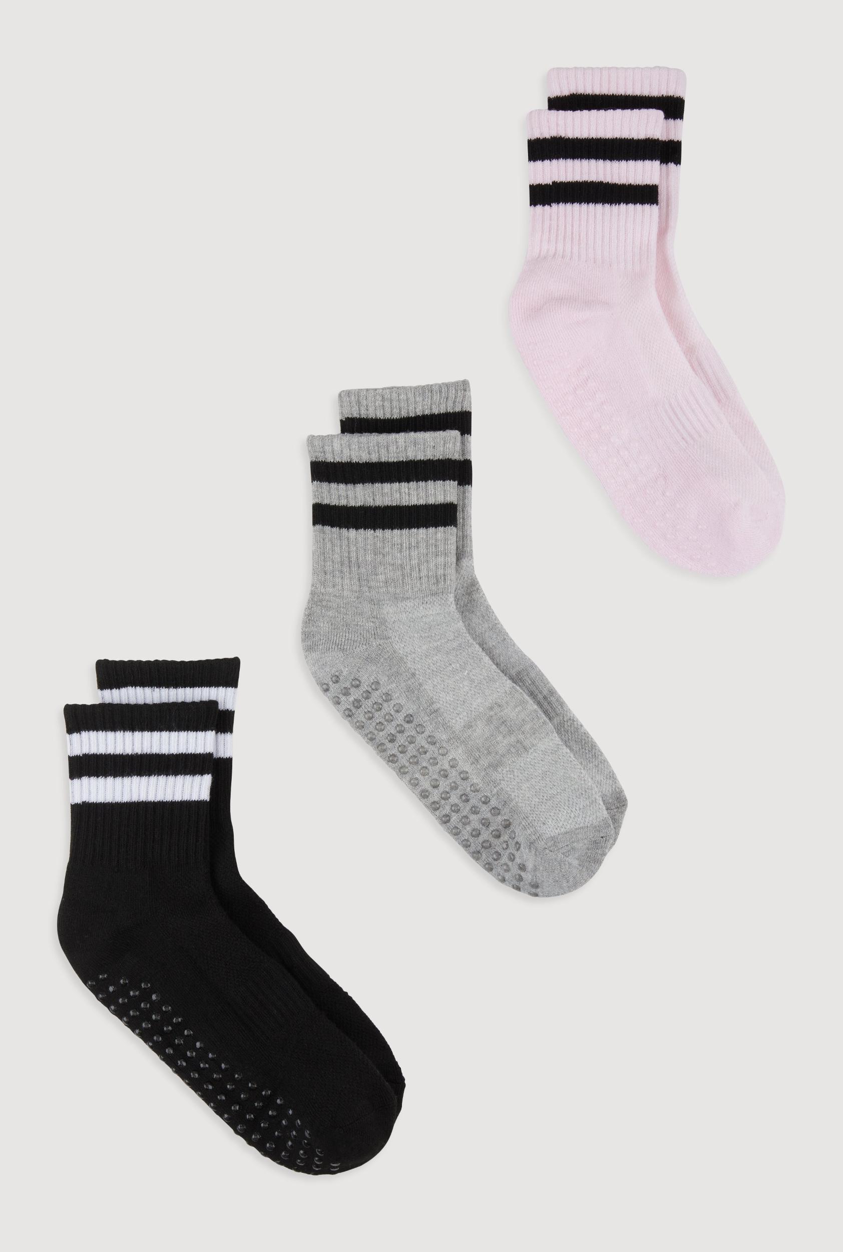 Varsity Stripe Pilates Crew Socks 3 Pack Size 4-10 Female Product Image
