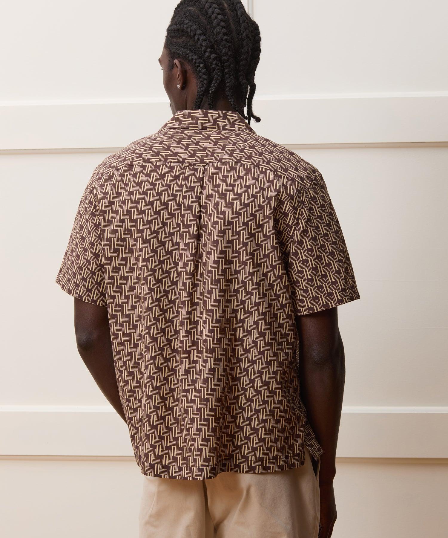 Cropped Silk-Cotton Camp Collar Shirt Product Image