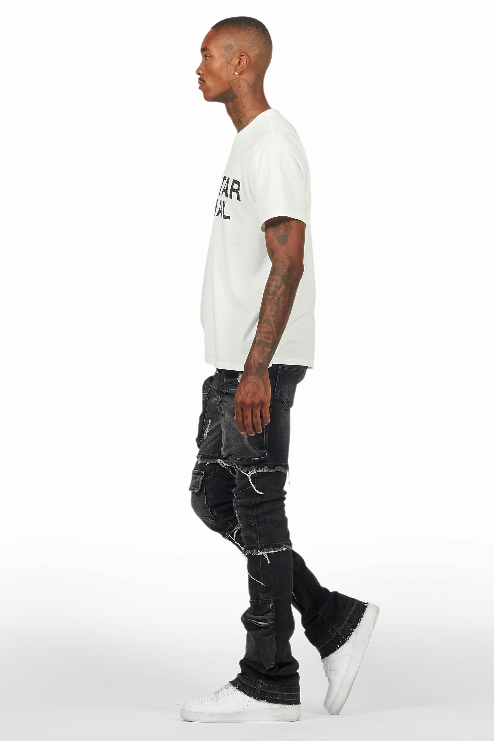 Shift Dark Grey Stacked Flare Jean Male Product Image