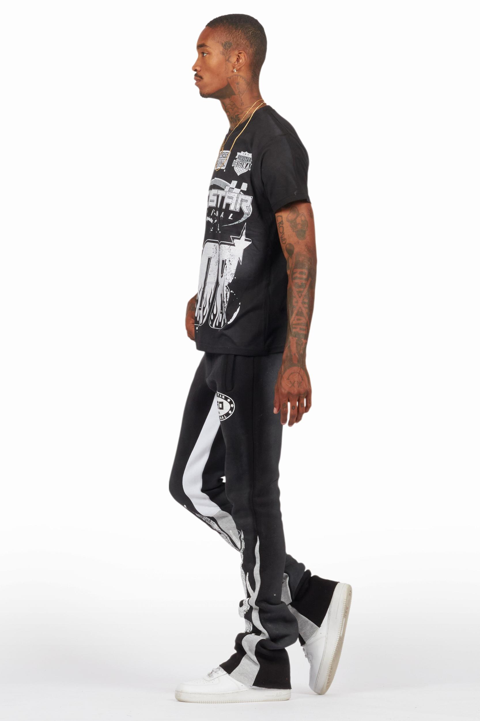Amos Black T-Shirt/Stacked Flare Track Set Male Product Image