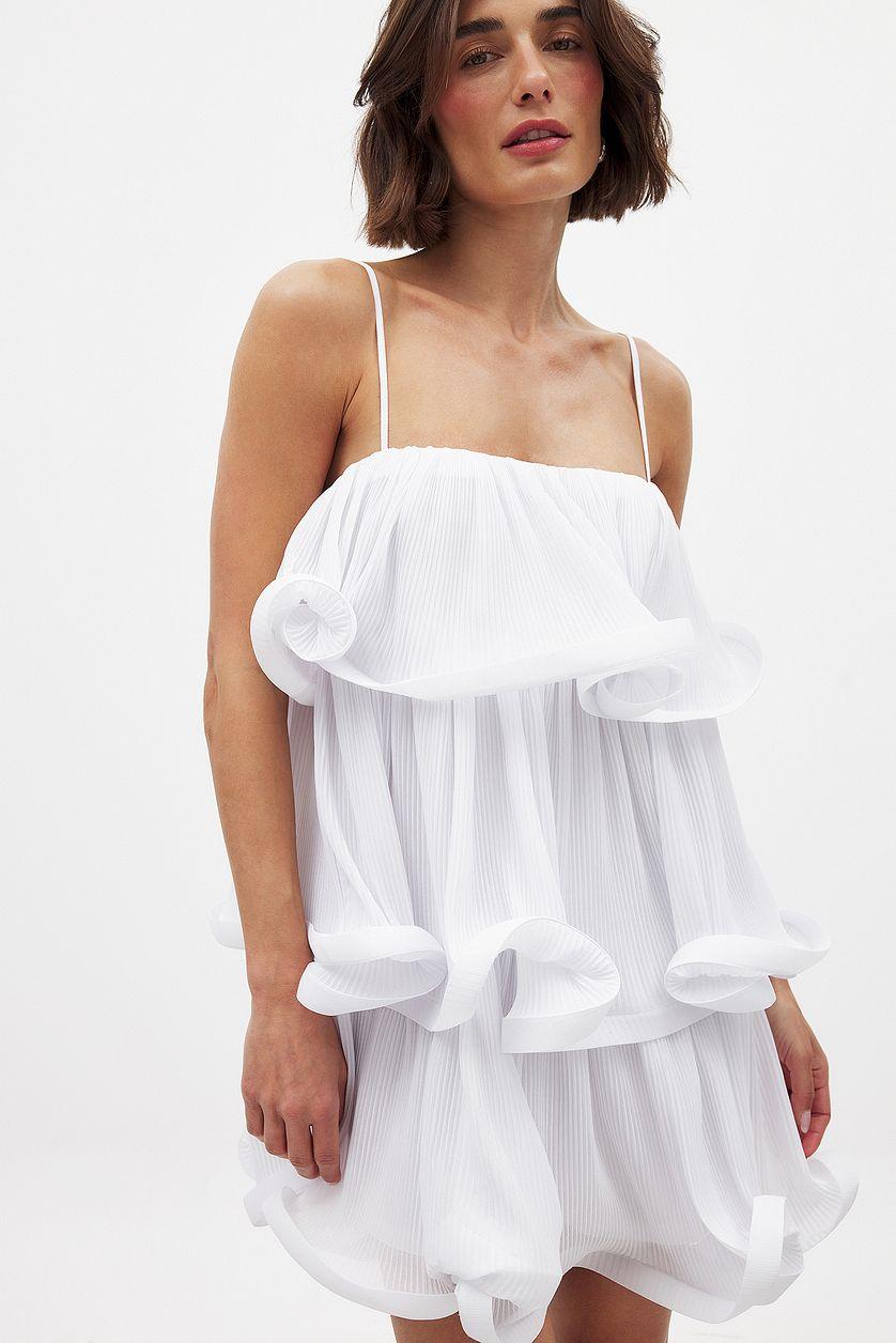 Printed Flounce Mini Dress Product Image