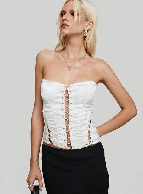 Mochi Corset Top White Product Image