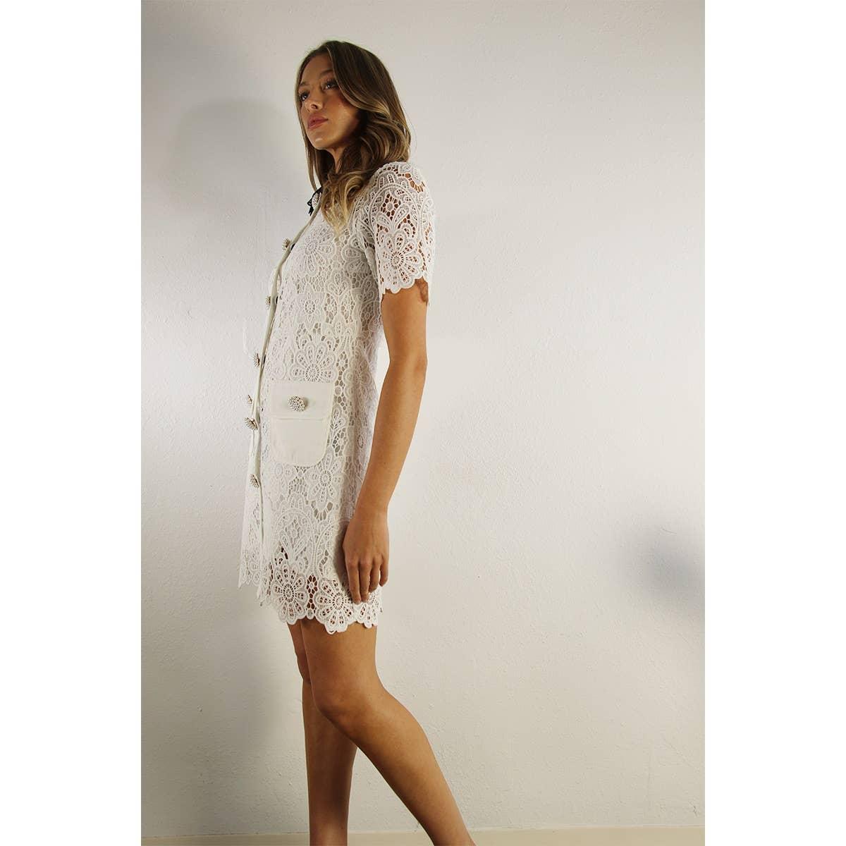 Crochet Lace Mini Dress Product Image