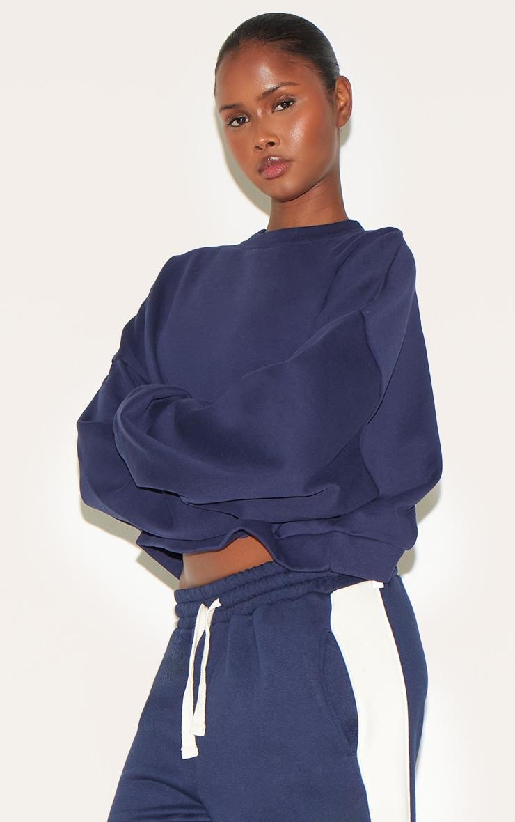 Navy Premium Boxy Sweatshirt Product Image