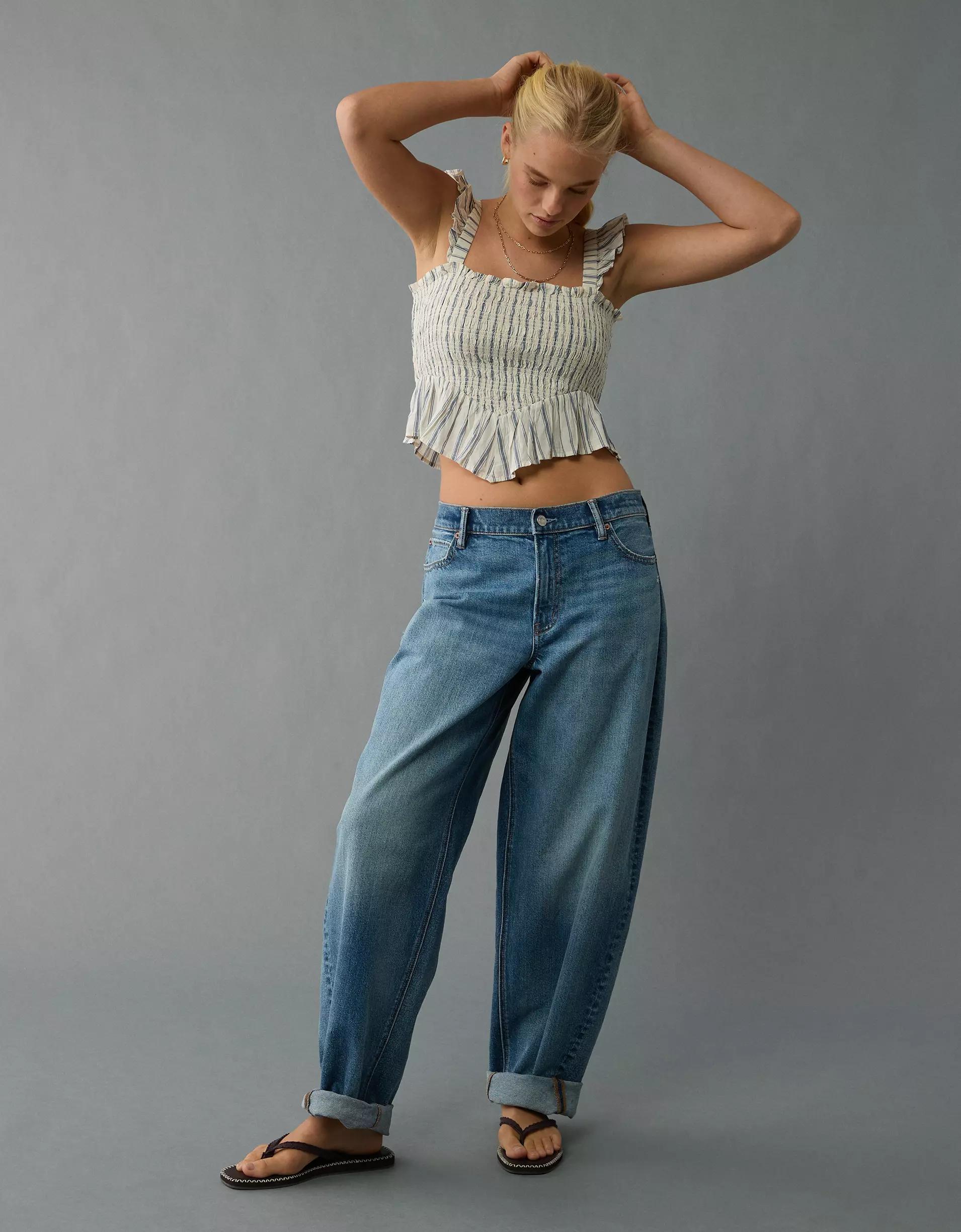 AE Bella Smocked Crop Top Product Image