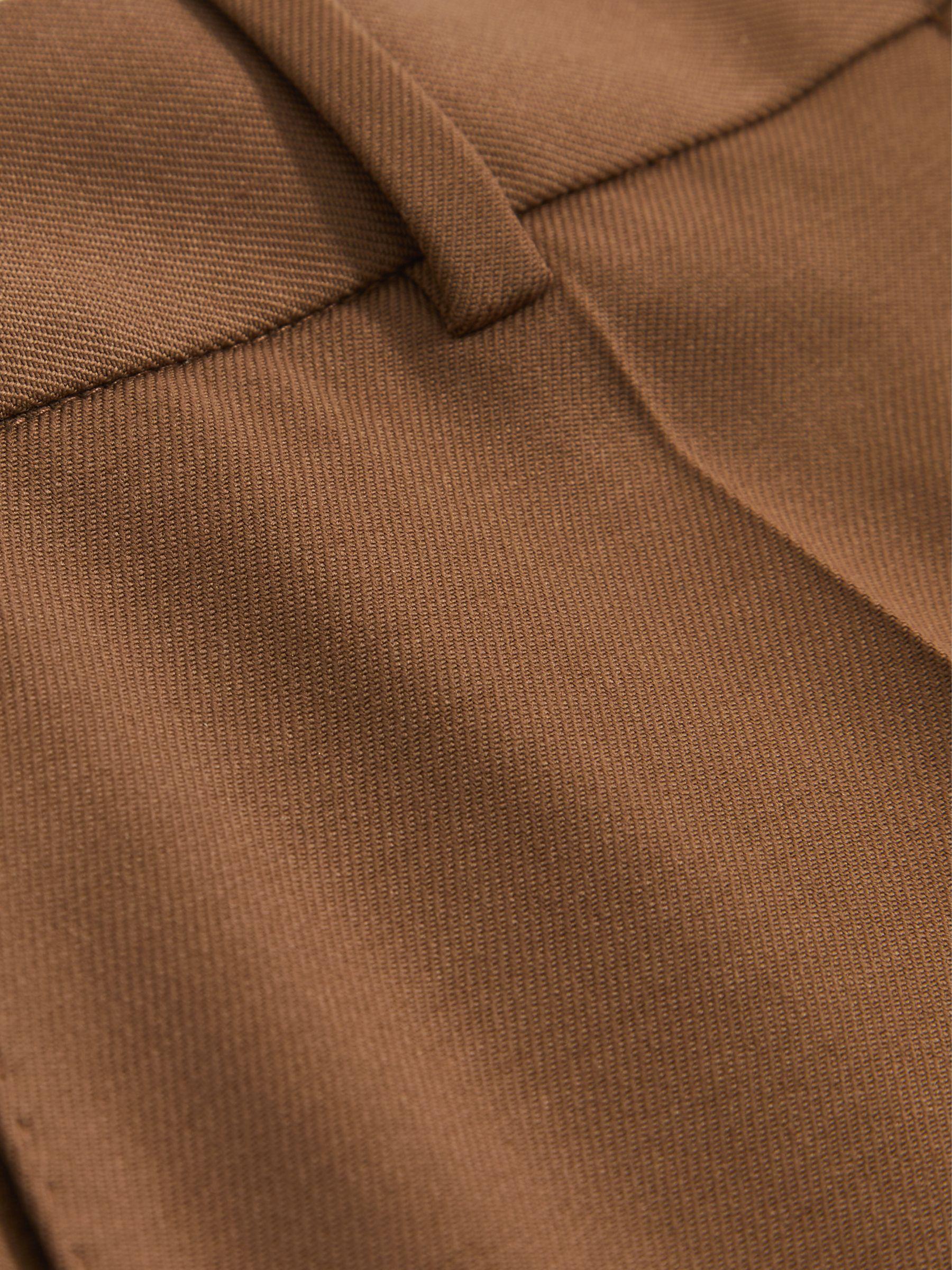 Wool-Blend Wide-Leg Suit Trousers in Tan Product Image