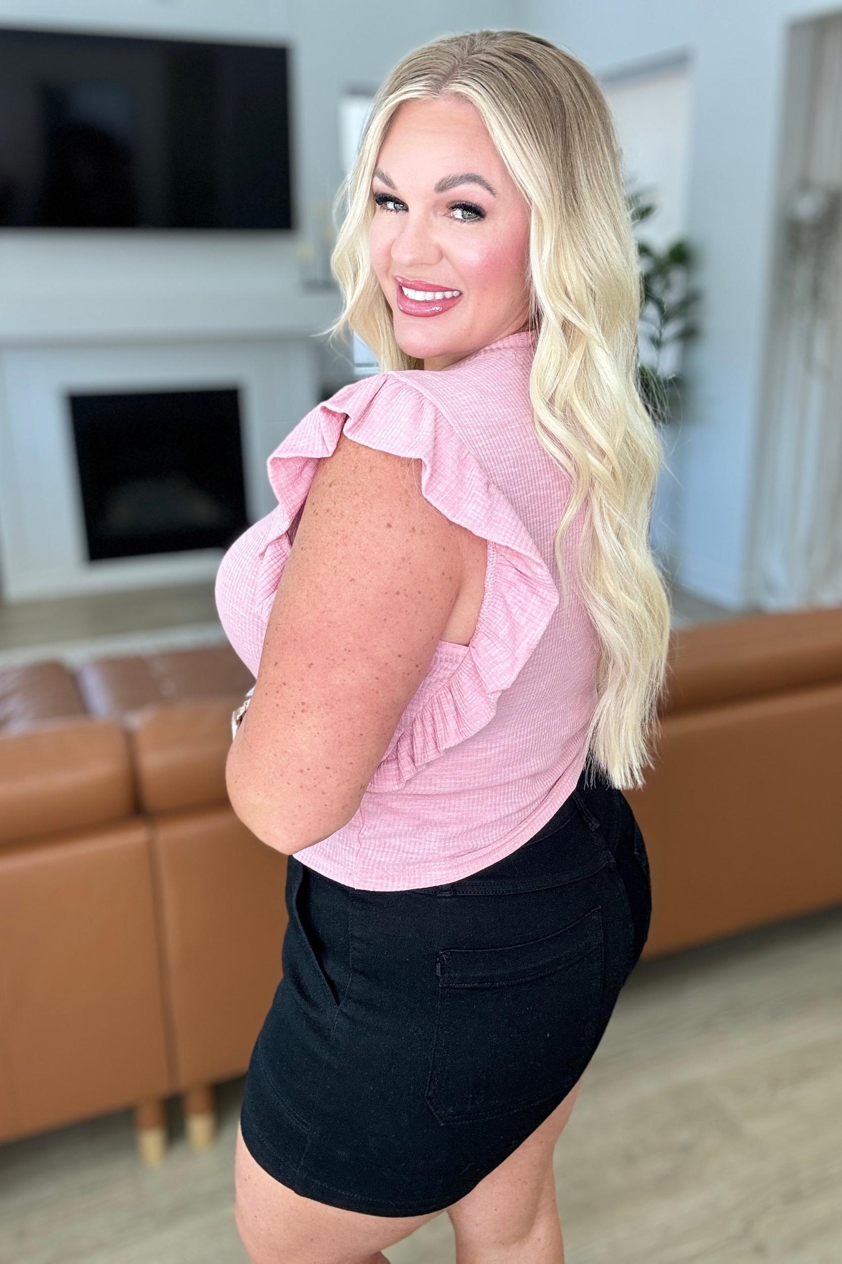 Callie High Rise Adjustable Button Cutoff Shorts (Online Exclusive) Product Image