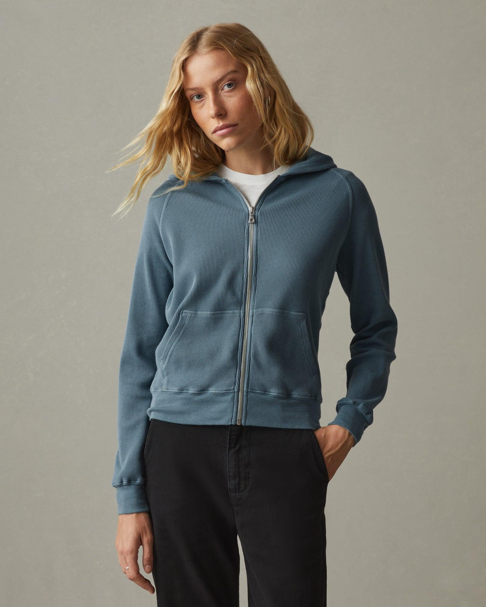 Women's Waffle Hoodie - Vintage Indigo Female Product Image