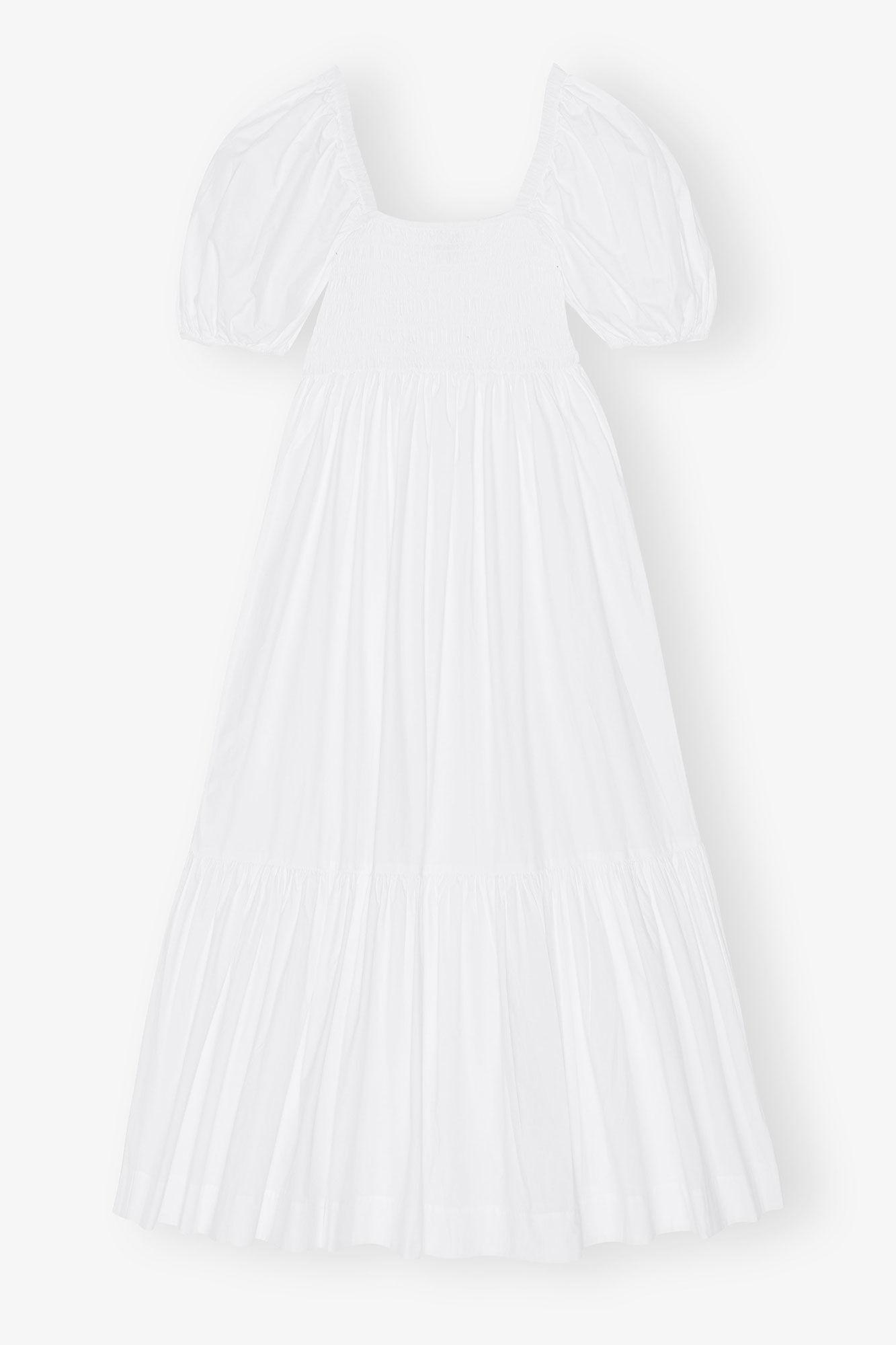 Cotton Poplin Smock Maxi Dress Product Image