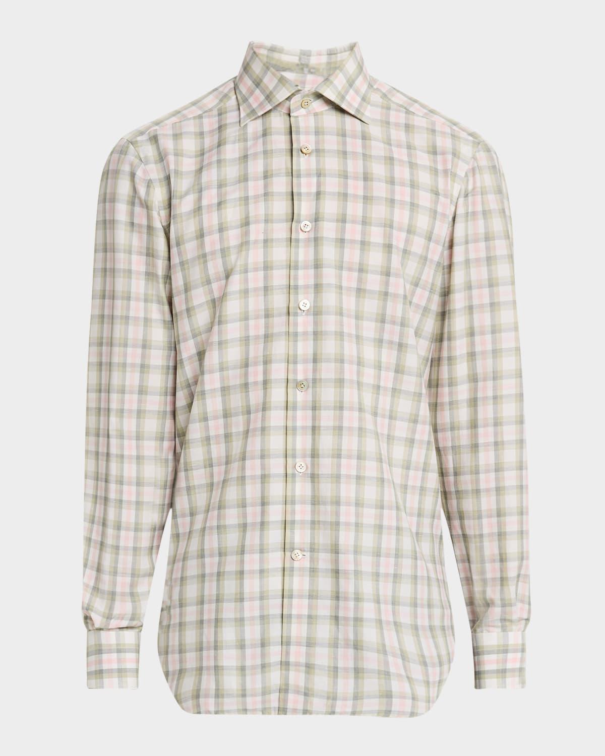 Men's Cotton Check Sport Shirt Product Image