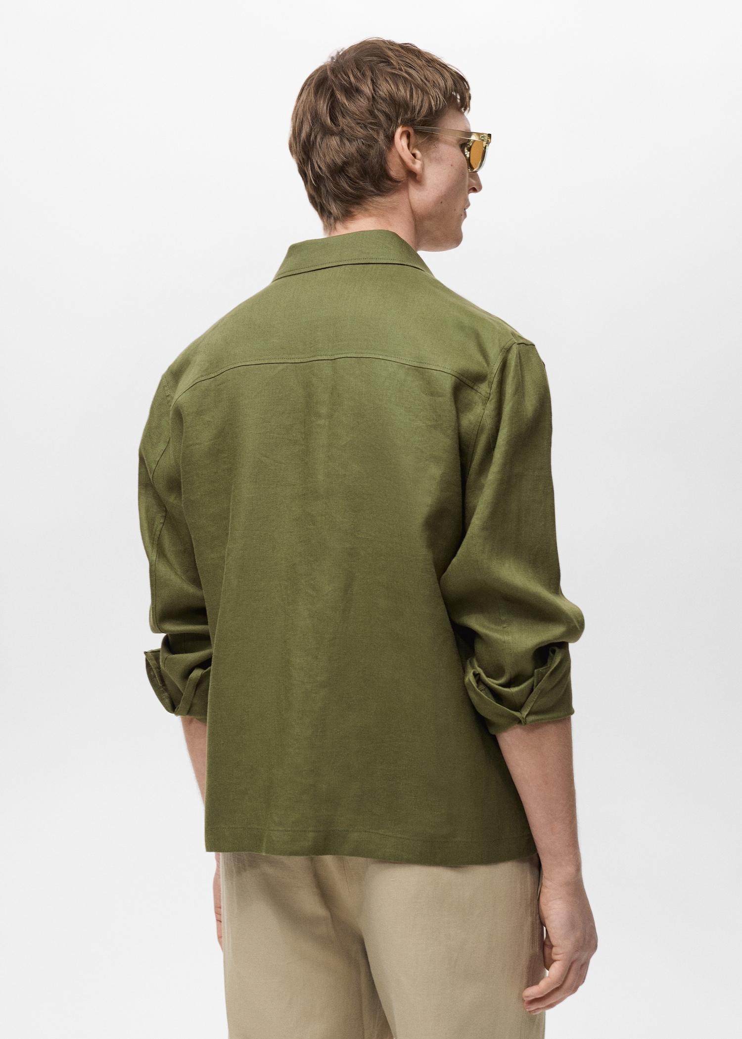 100% linen jacket with pockets - Men | MANGO USA Product Image