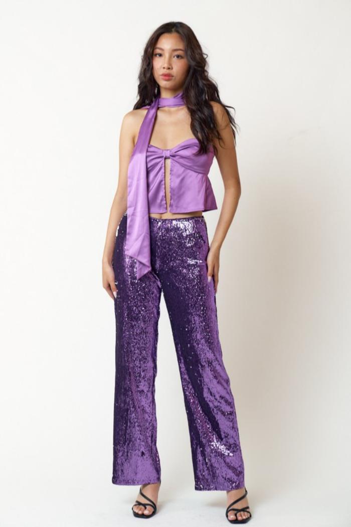 Sequin Straight Leg Pant Product Image