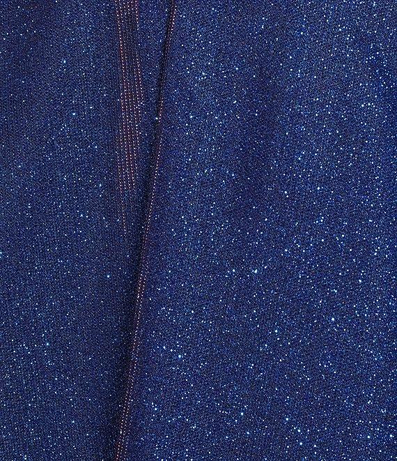 B. Darlin V-Neck Spaghetti Strap Bow Back Gown Product Image