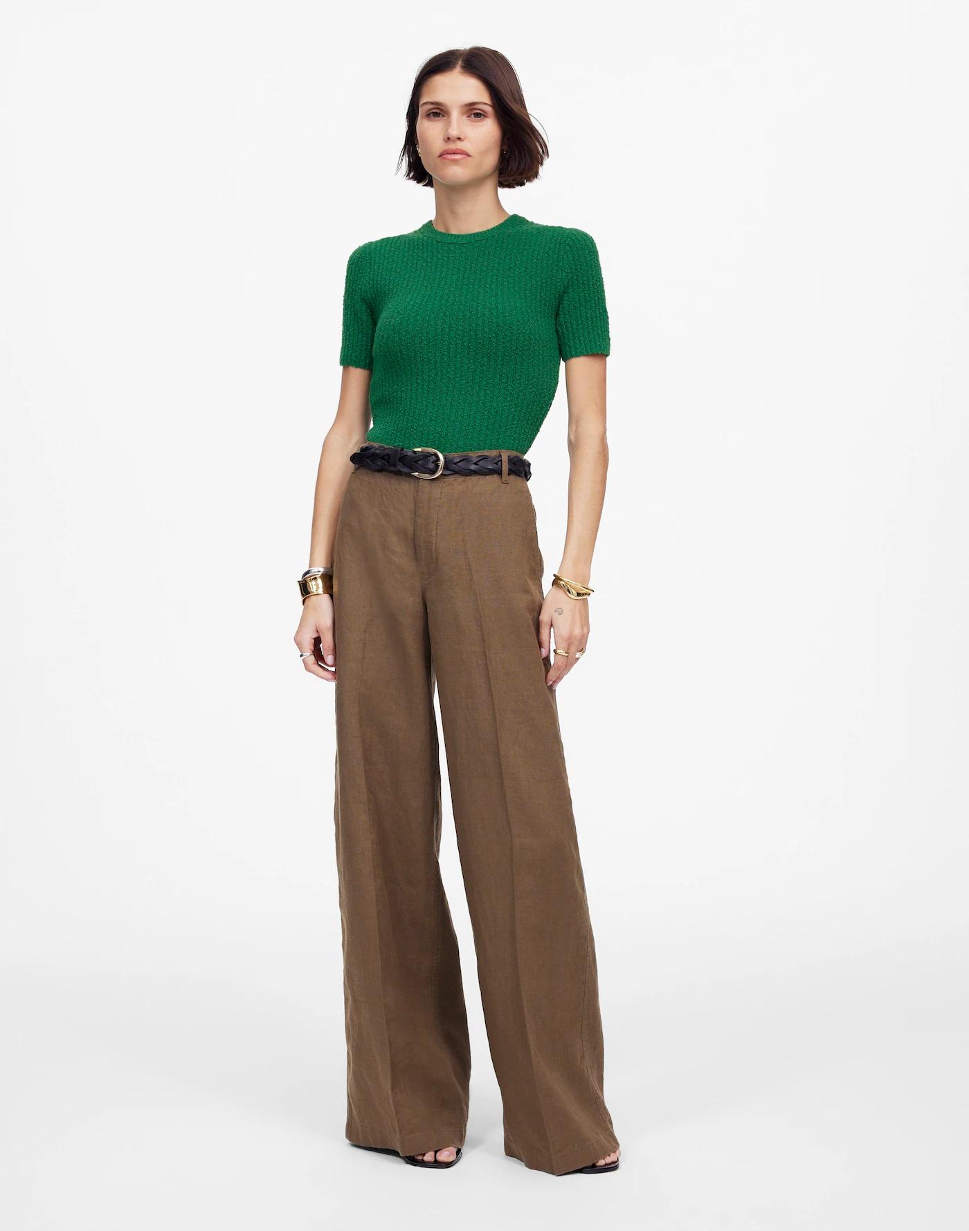 Bouclé-Knit Crewneck Sweater Tee Product Image