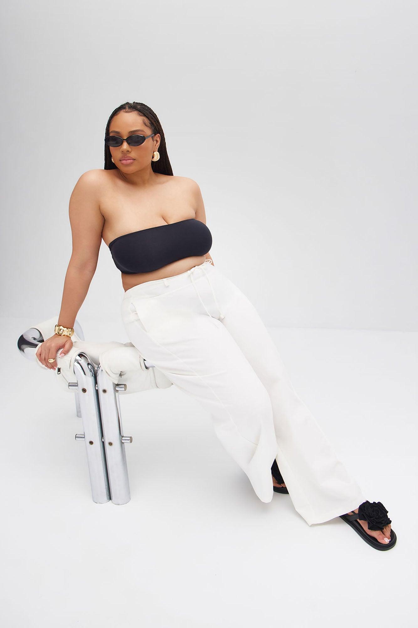 Hayden Linen Wide Leg Trouser - White Product Image