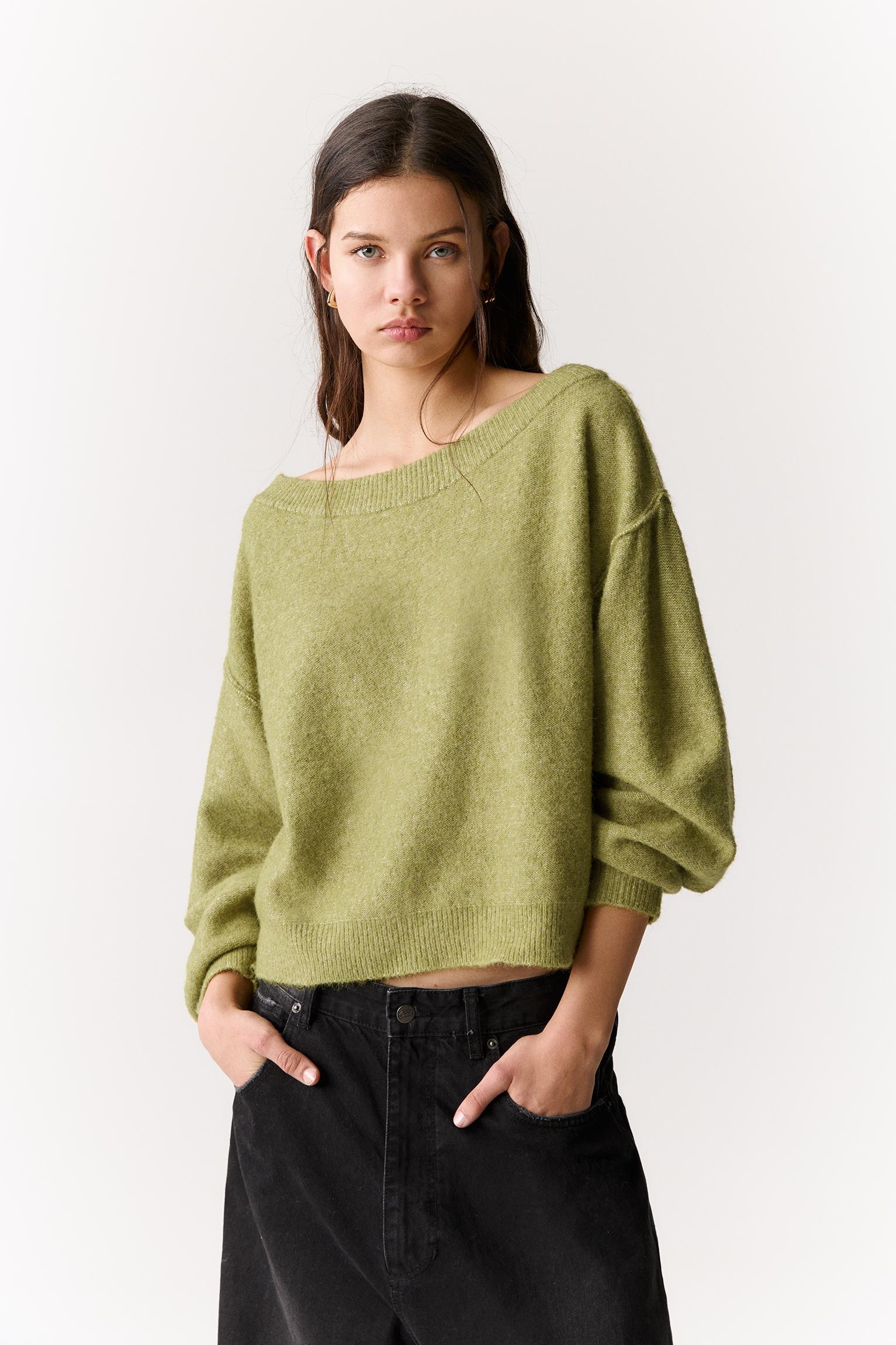Boatneck knit sweater Product Image