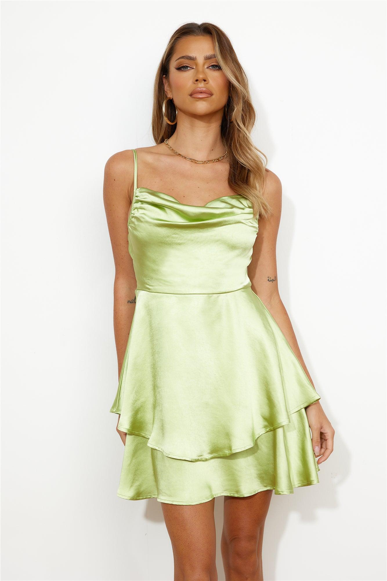 Dance Date Mini Dress Lime Product Image