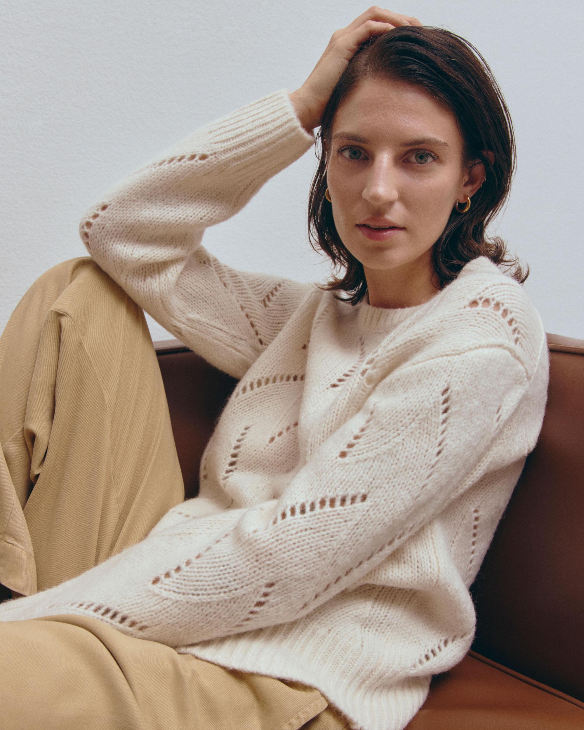 Womens Pointelle Sweater in Cloud by Everlane Product Image
