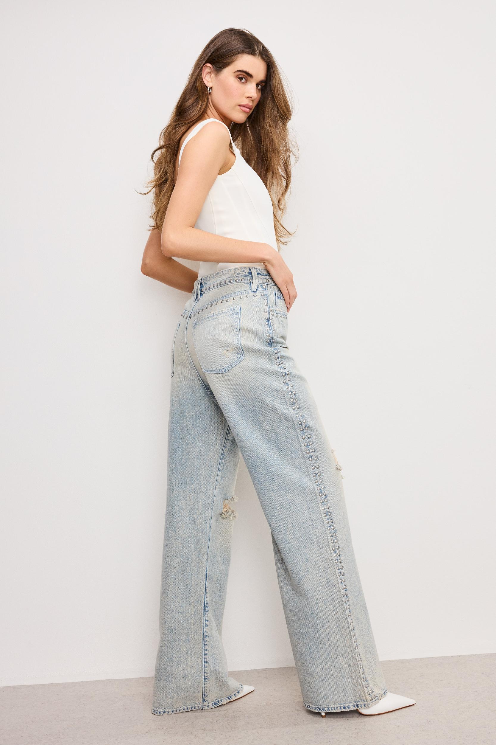 GOOD STANDARD EASE STUDDED JEANS | INDIGO784 Product Image