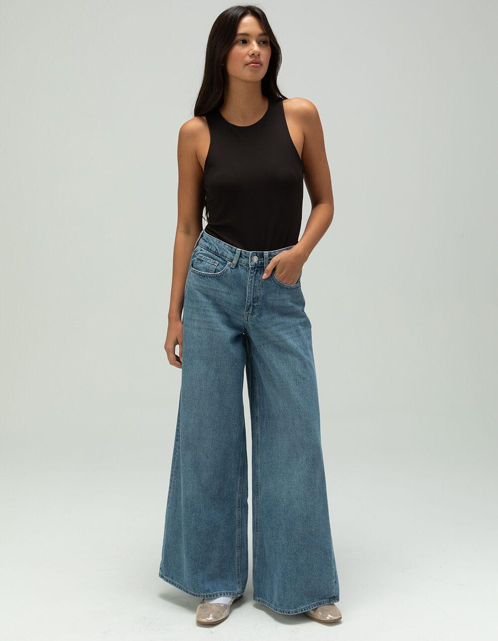 VERO MODA Annet Mid Rise Wide Leg Womens Jeans - DENIM Product Image