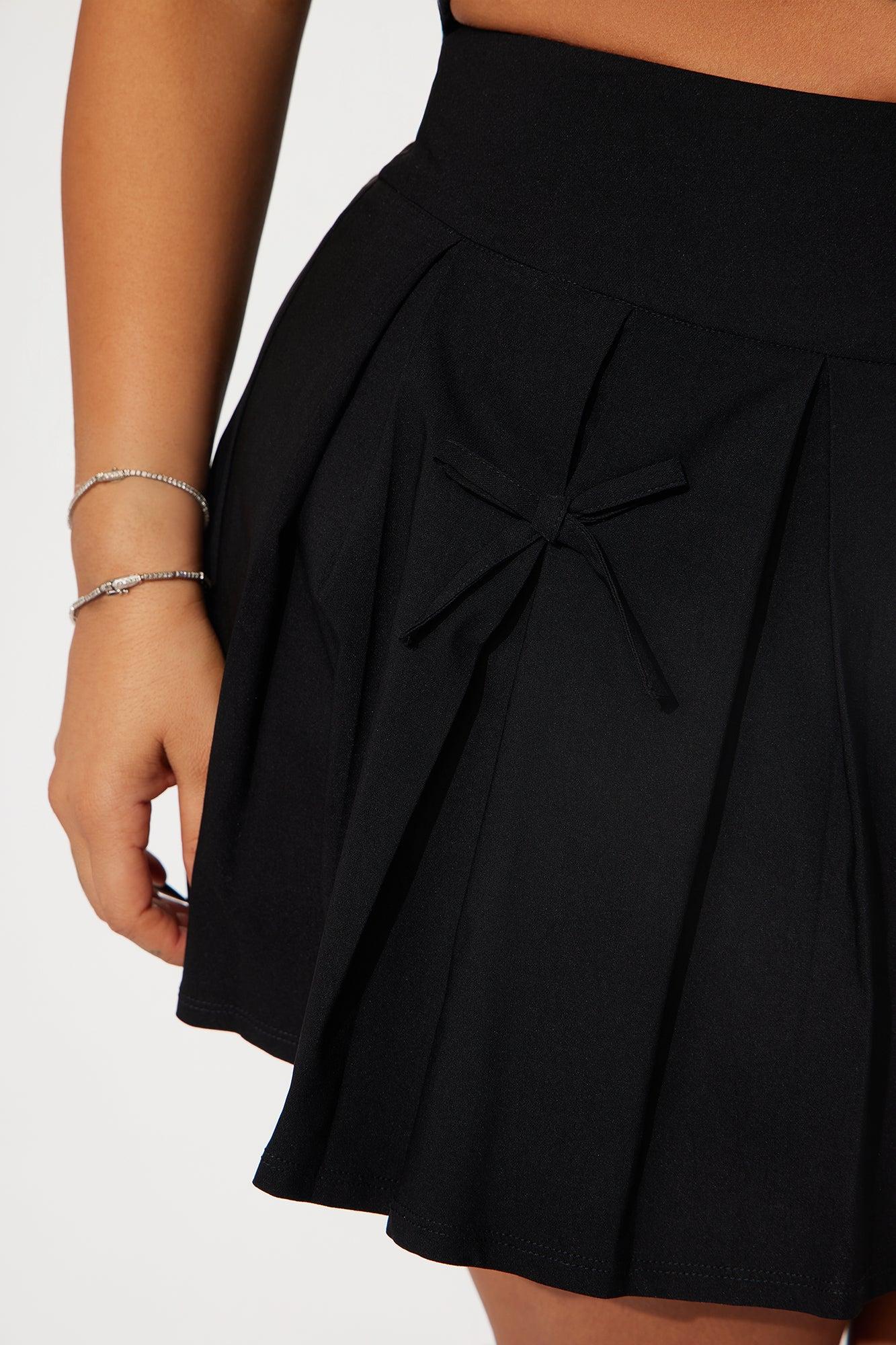 Pretty In This Pleated Mini Skirt - Black Product Image