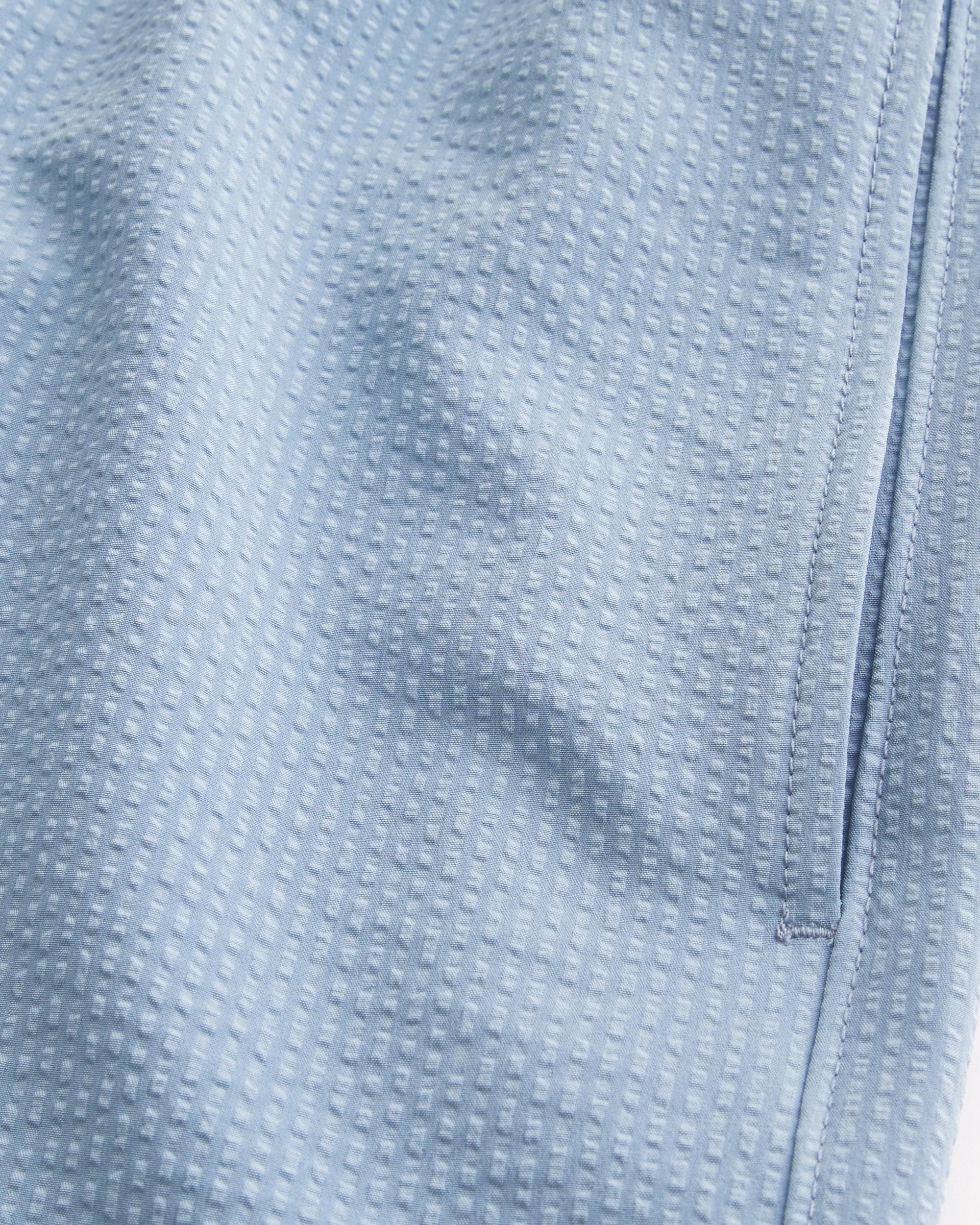 Mid-Thigh Seersucker Volley Swim Trunks Product Image