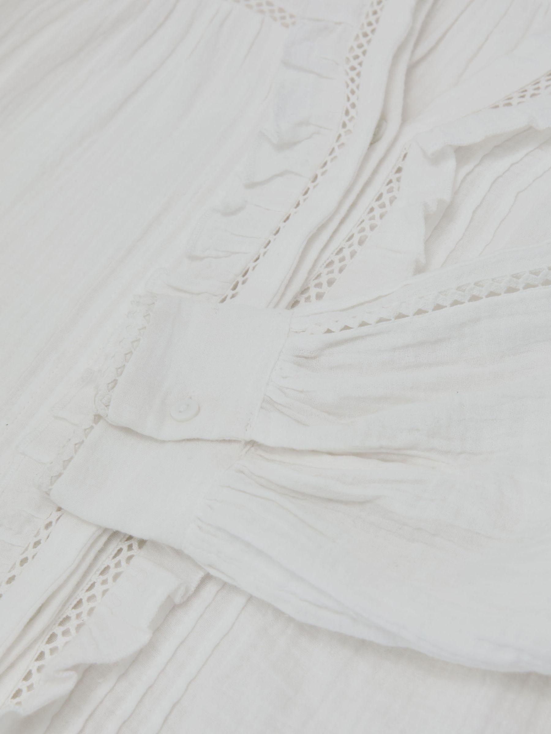 Cotton Cheesecloth Long-Sleeve Top in Ivory Product Image