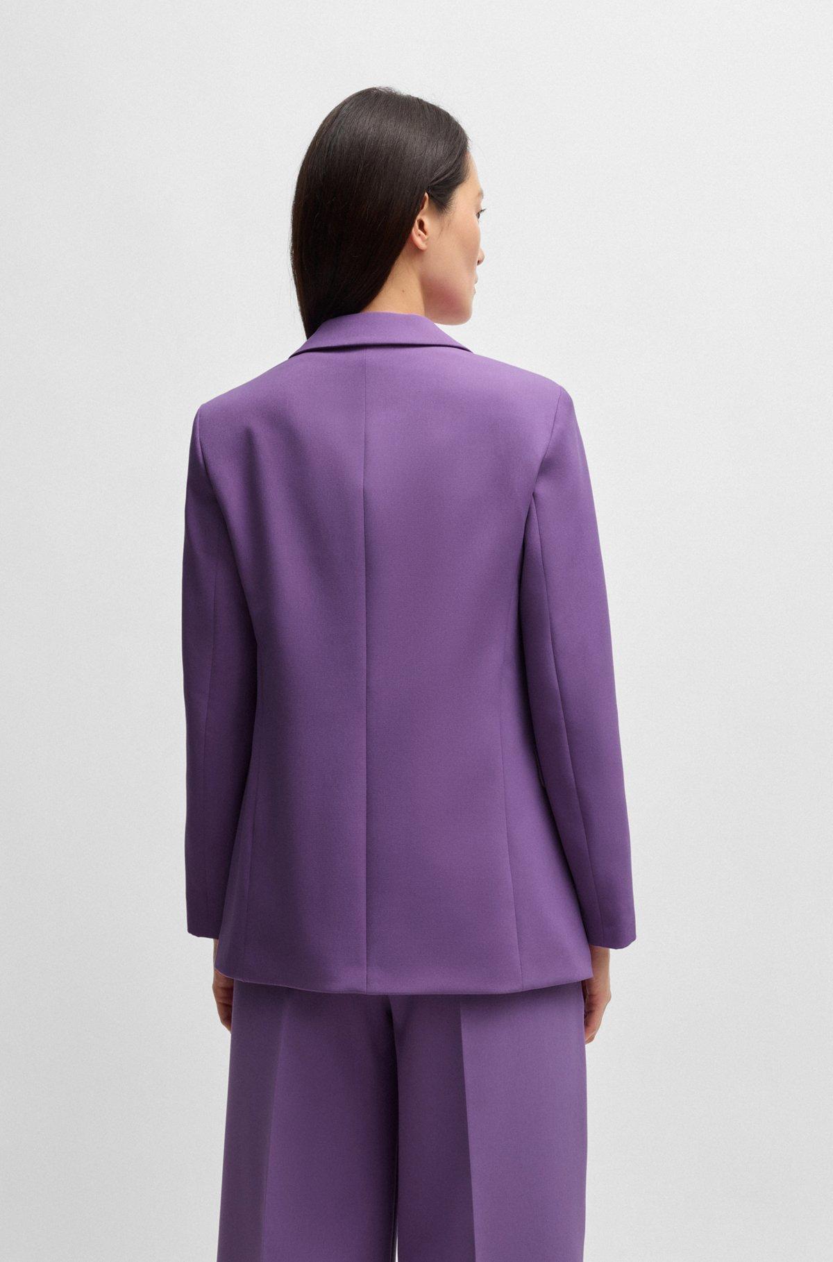 BOSS - Single-breasted jacket in stretch fabric - Light Purple Product Image