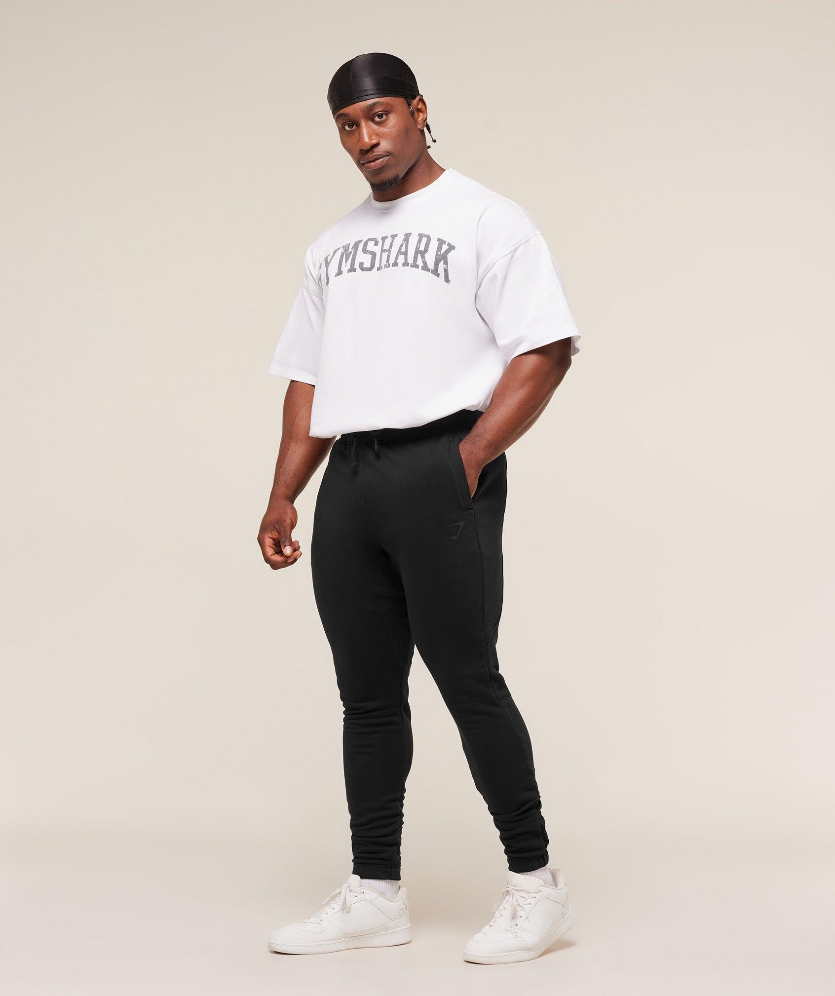 Gymshark Power Wordmark Jogger - Black/Asphalt Grey Male Product Image