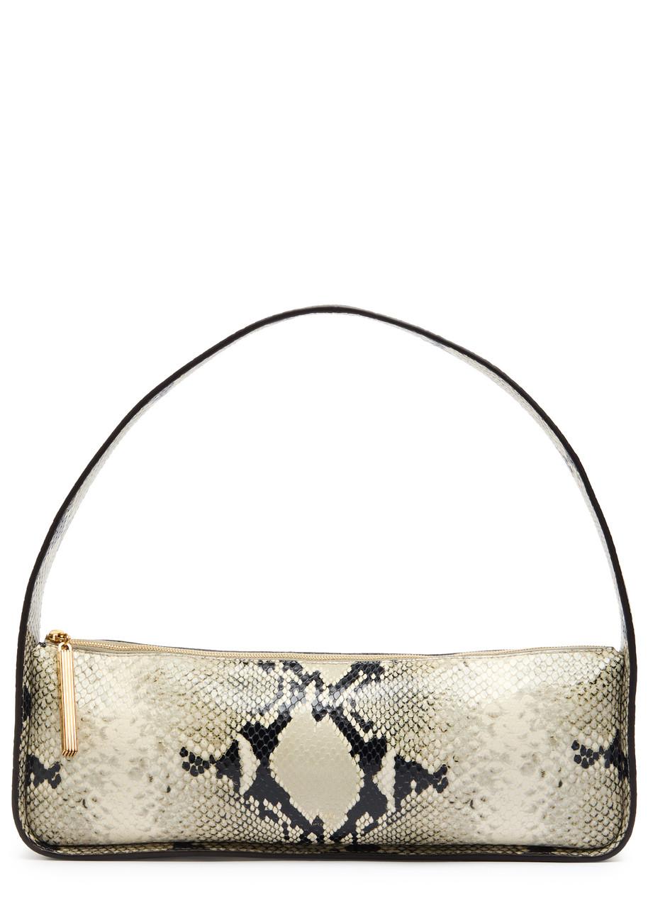 KHAITE Lori Python-embossed Leather Shoulder Bag In Natural Product Image