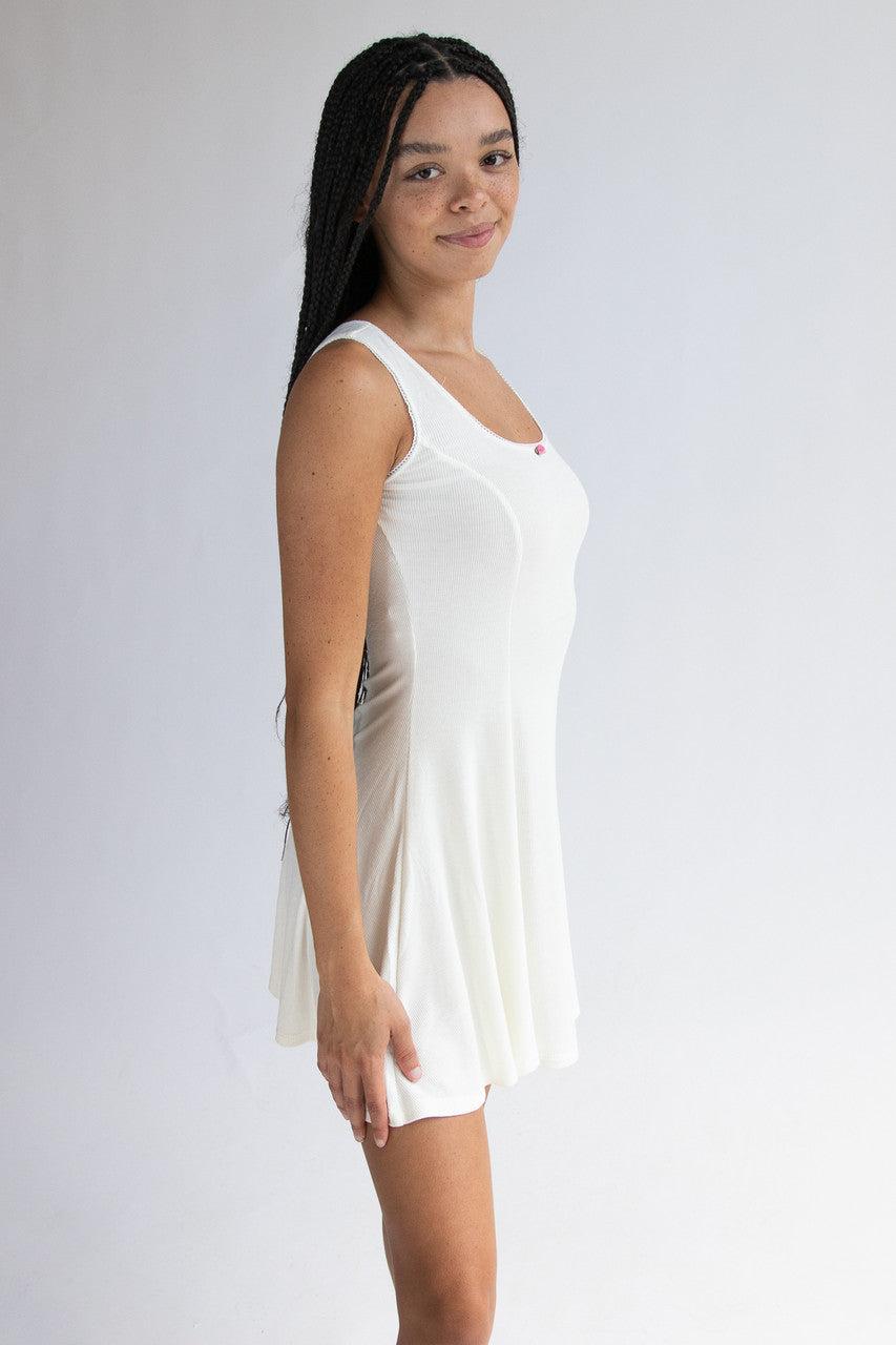 Ribbed Rose Bud Skater Dress Product Image