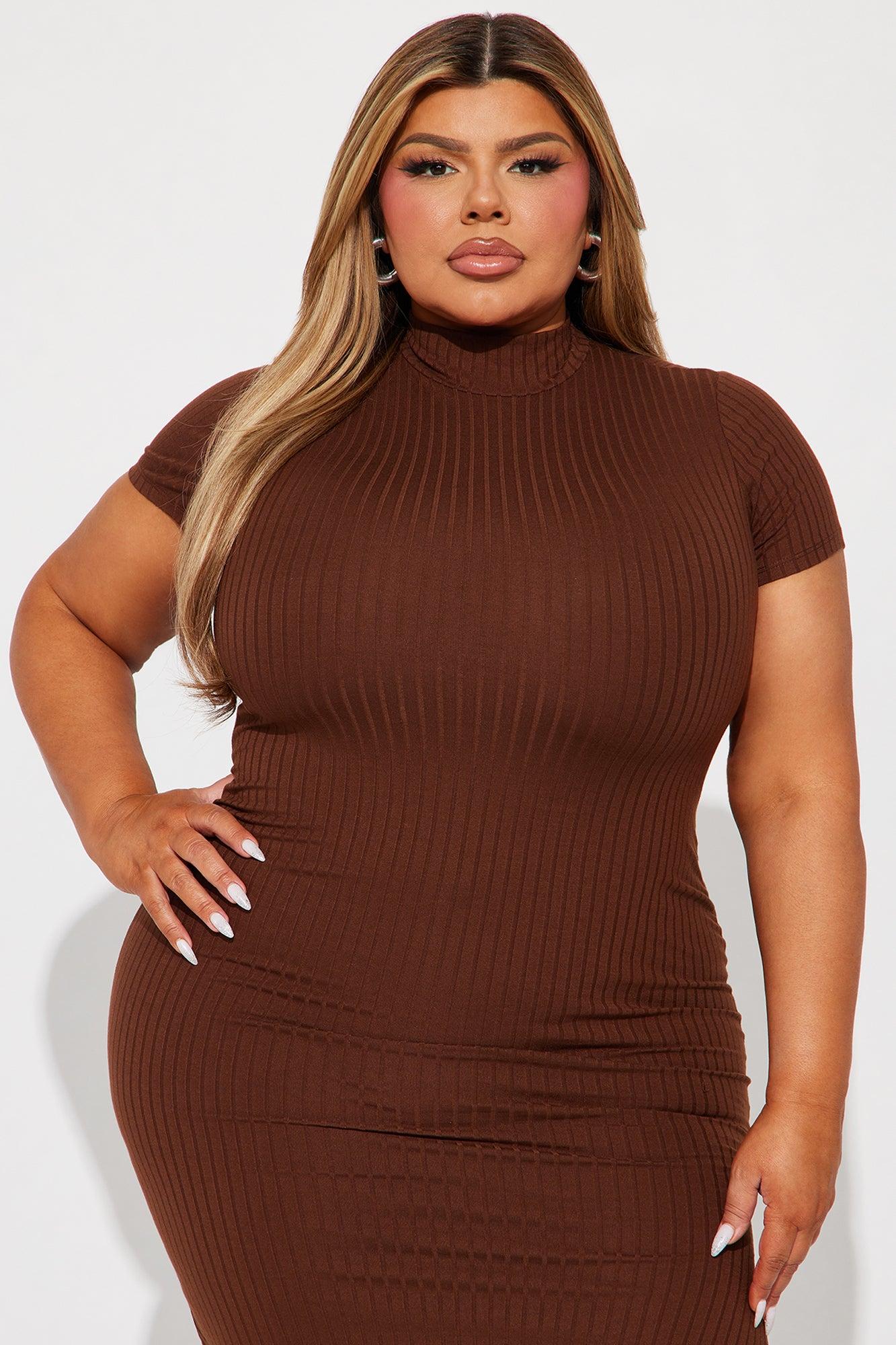 Karissa Ribbed Maxi Dress - Brown Product Image