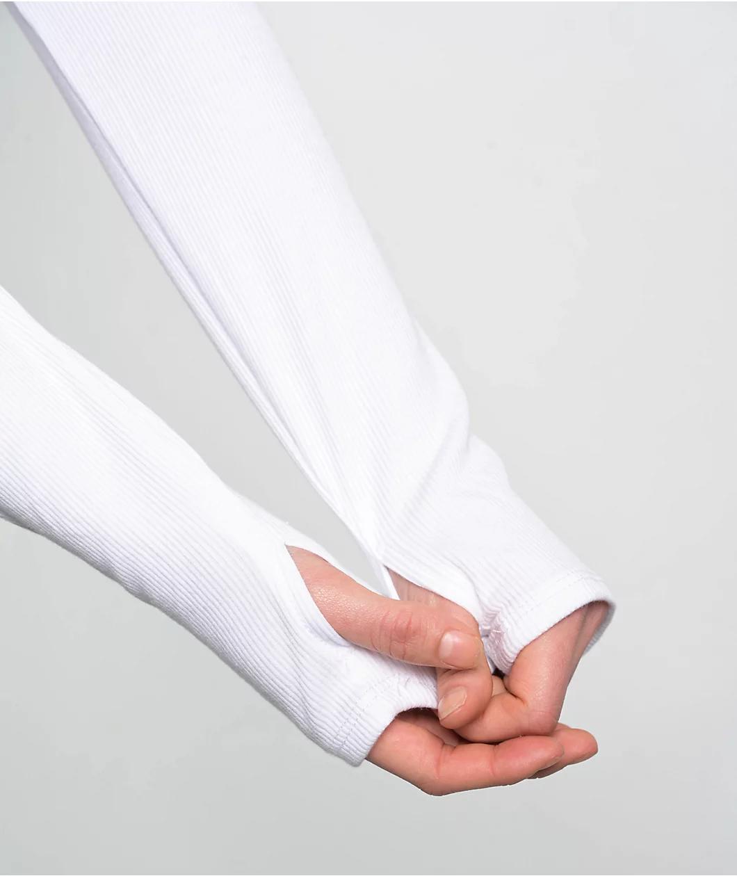 True Religion x Playboy Logo White Long Sleeve Crop T-Shirt Product Image