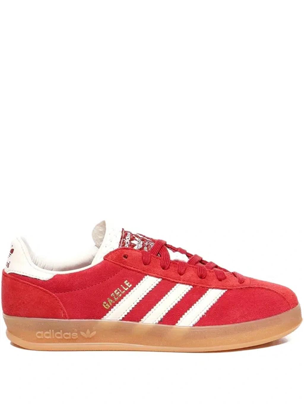 ADIDAS ORIGINALS Gazelle Suede Sneakers With Branded Heel In Red Product Image